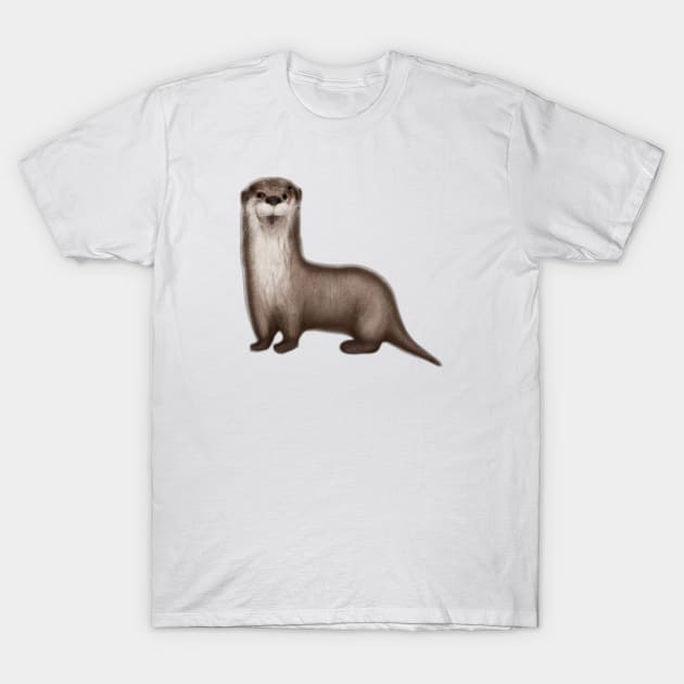 Cute Otter Drawing T-Shirt by Play Zoo